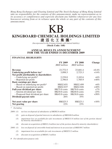 Thumbnail Kingboard Holdings Financial Report 2009