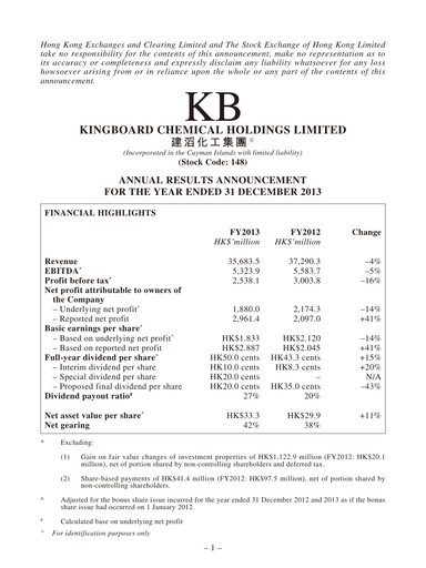 Thumbnail Kingboard Holdings Financial Report 2013