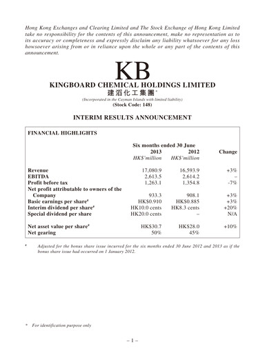 Thumbnail Kingboard Holdings Half-year Report 2013-h1