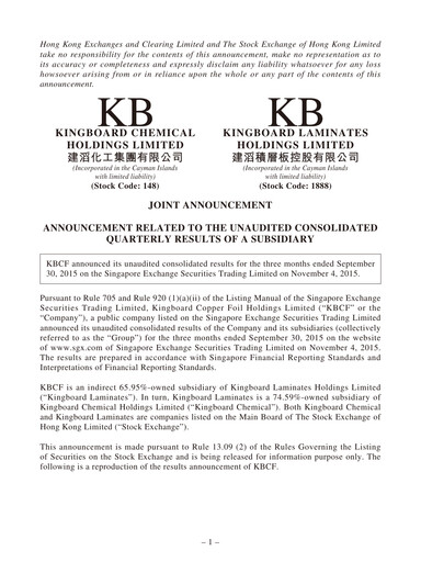 Thumbnail Kingboard Holdings Quarterly Report 2015-q3