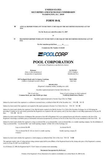 Vorschaubild POOLCORP Jahresbericht 2007