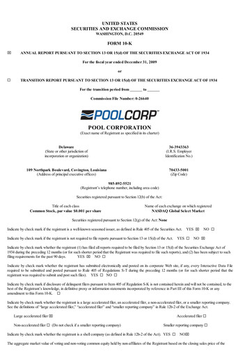 Vorschaubild POOLCORP Jahresbericht 2009