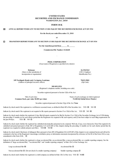 Vorschaubild POOLCORP Jahresbericht 2010