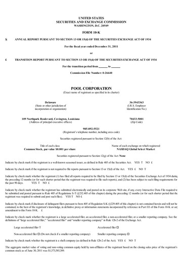 Vorschaubild POOLCORP Jahresbericht 2011