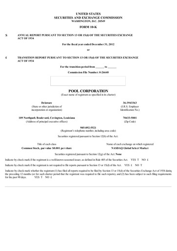 Vorschaubild POOLCORP Jahresbericht 2012