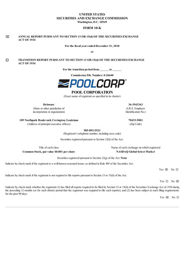 Vorschaubild POOLCORP Jahresbericht 2018