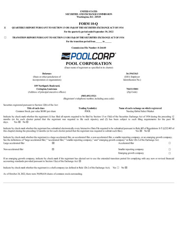 Thumbnail POOLCORP Quarterly Report 2022-q3