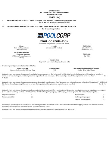 Thumbnail POOLCORP Quarterly Report 2025-q3