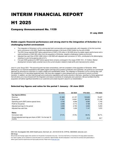 Thumbnail DSV Half-year Report 2025-h1