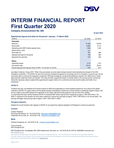 Thumbnail DSV Quarterly Report 2020-q1