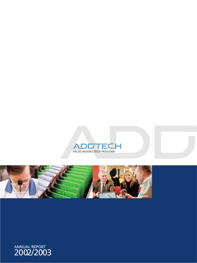 Miniature Addtech AB Rapport annuel 2002-2003