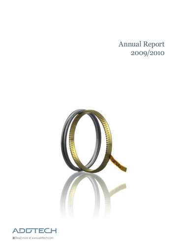 Miniature Addtech AB Rapport annuel 2009-2010