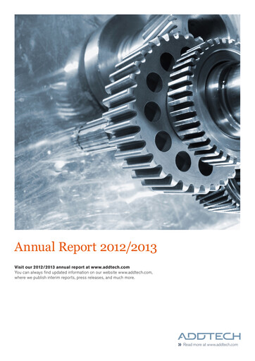 Miniature Addtech AB Rapport annuel 2012-2013