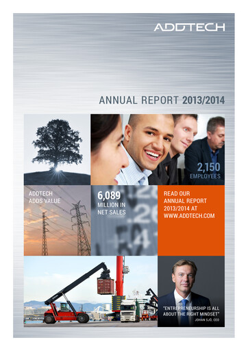 Miniature Addtech AB Rapport annuel 2013-2014