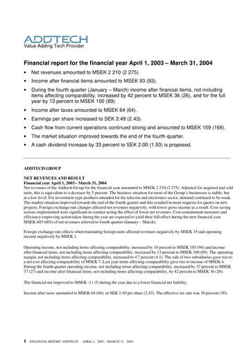 Thumbnail Addtech AB Financial Report 2003-2004