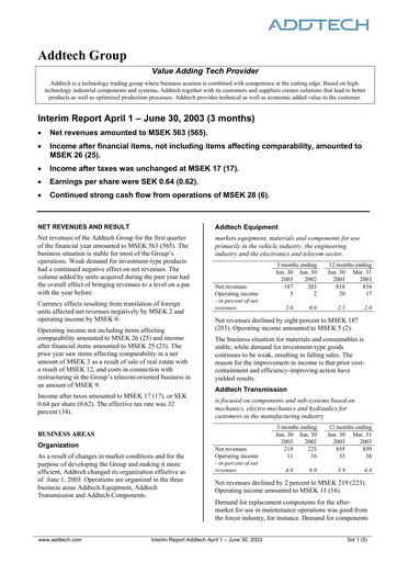 Thumbnail Addtech AB Quarterly Report 2003-q1