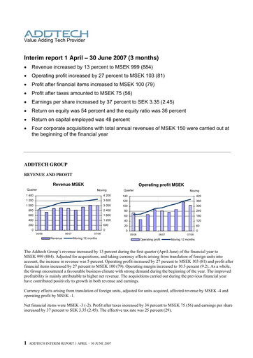 Thumbnail Addtech AB Quarterly Report 2007-q1