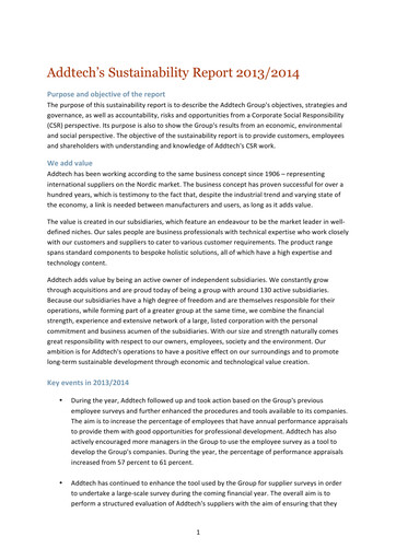 Thumbnail Addtech AB Sustainability Report 2013-2014