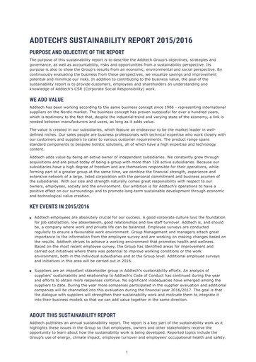 Thumbnail Addtech AB Sustainability Report 2015-2016