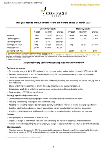 Thumbnail Compass Group Half-year Report 2021-h1