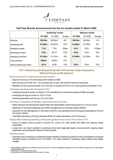 Thumbnail Compass Group Half-year Report 2026-h1