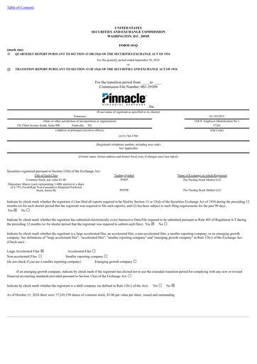 Vorschaubild Pinnacle Financial Partners
 Quartalsbericht 2024-q3