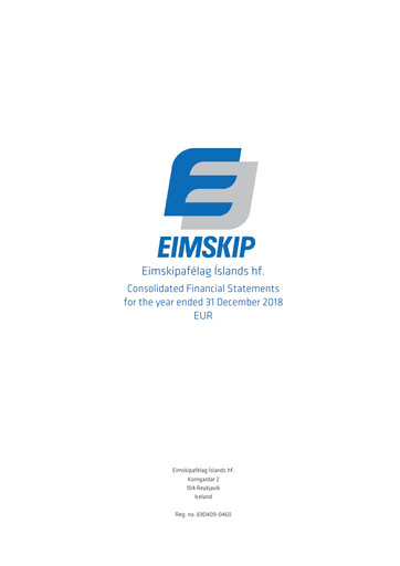 Thumbnail Eimskipafélag Íslands Financial Statement 2018