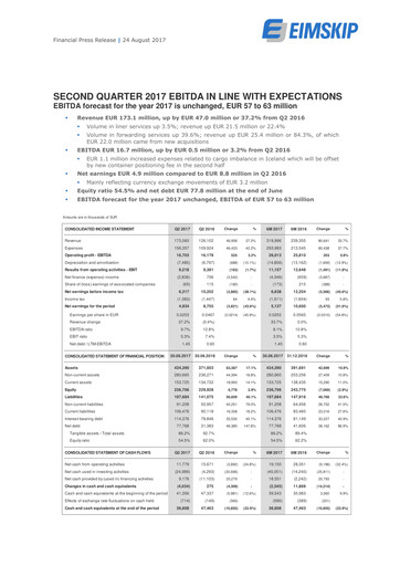 Thumbnail Eimskipafélag Íslands Quarterly Report 2017-q2