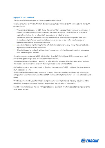 Thumbnail Eimskipafélag Íslands Quarterly Report 2025-q4
