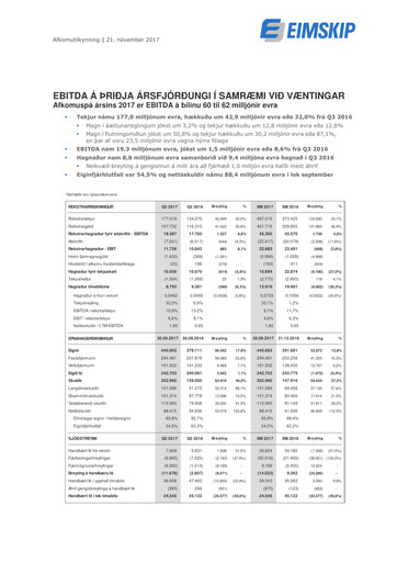Thumbnail Eimskipafélag Íslands Quarterly Report 2017-q3