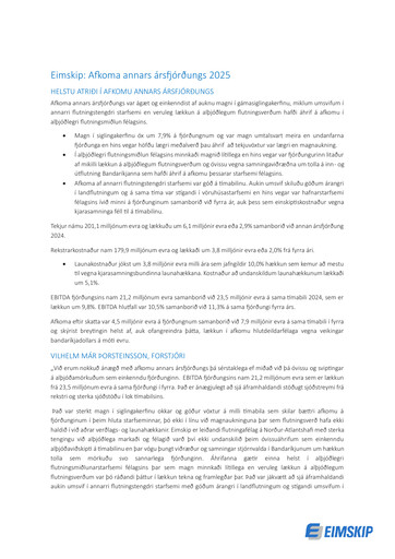 Thumbnail Eimskipafélag Íslands Quarterly Report 2025-q2