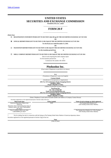 Vorschaubild PDD Holdings (Pinduoduo) Jahresbericht 2019