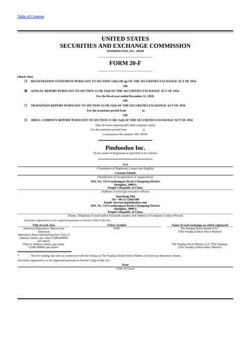Vorschaubild PDD Holdings (Pinduoduo) Jahresbericht 2020