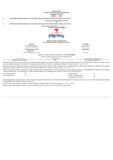 Thumbnail Pilgrim's Pride
 Quarterly Report 2023-q2