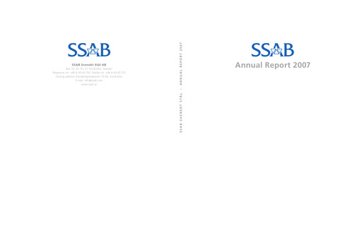Miniature SSAB Rapport annuel 2007