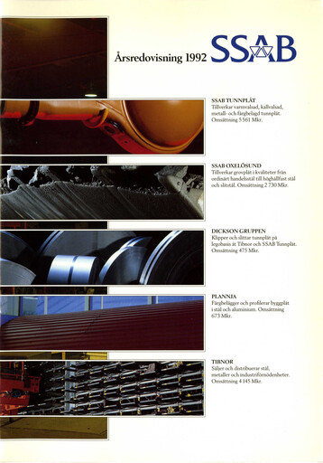 Miniature SSAB Rapport annuel 1992