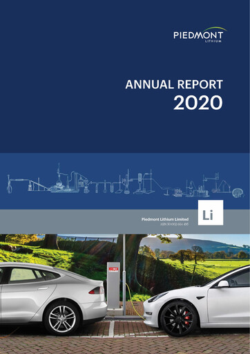 Thumbnail Piedmont Lithium Annual Report 2020