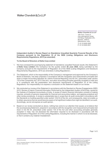Miniature Delta Corp Rapport trimestriel 2025-q1