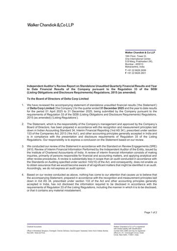 Miniature Delta Corp Rapport trimestriel 2025-q3