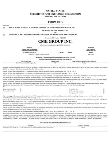 Thumbnail CME Group Annual Report 2022
