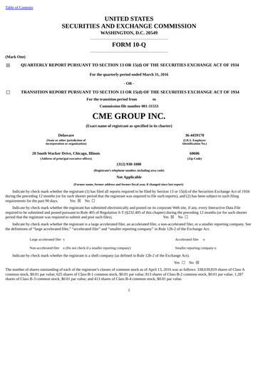 Vorschaubild CME Group Quartalsbericht 2016-q1