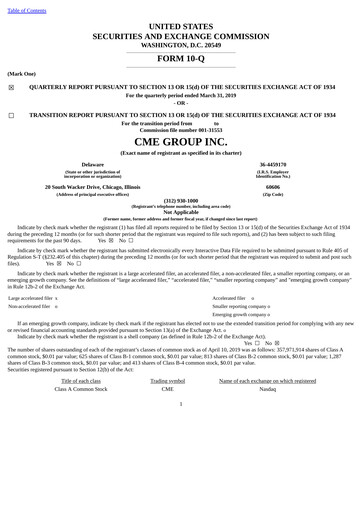 Vorschaubild CME Group Quartalsbericht 2019-q1