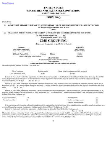Vorschaubild CME Group Quartalsbericht 2019-q2