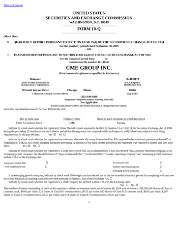 Vorschaubild CME Group Quartalsbericht 2019-q3