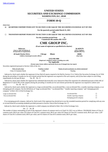 Vorschaubild CME Group Quartalsbericht 2021-q1