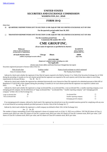 Vorschaubild CME Group Quartalsbericht 2023-q2