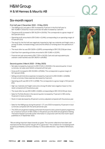 Thumbnail H&M Half-year Report 2023-h1