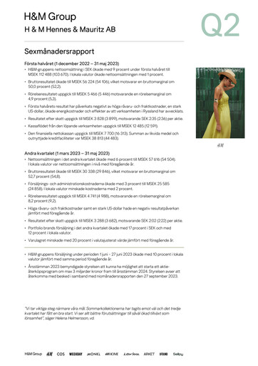 Thumbnail H&M Half-year Report 2023-h1