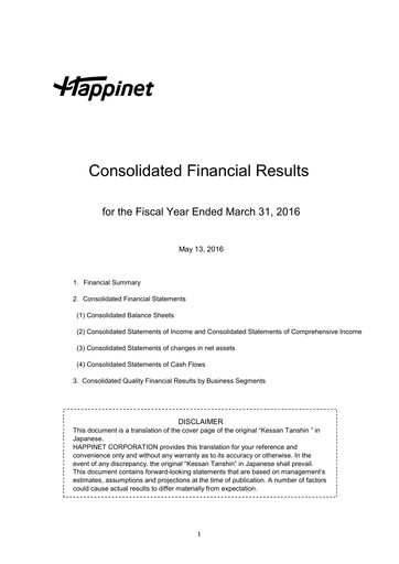 Thumbnail Happinet Financial Statement fy2015