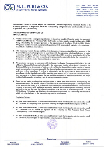 Thumbnail MMTC Quarterly Report 2020-q3